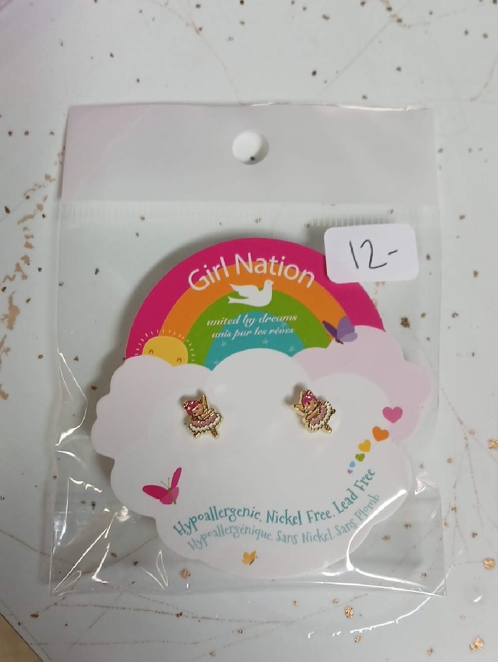 Ballerina Stud Earrings for Kids
